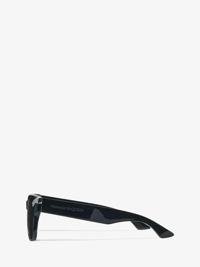 Men Sunglasses Alexander McQueen Punk Rivet Square Sunglasses Blacksmoke