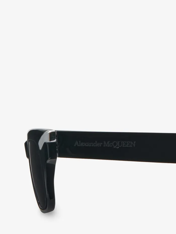 Men Sunglasses Alexander McQueen Punk Rivet Square Sunglasses Blacksmoke