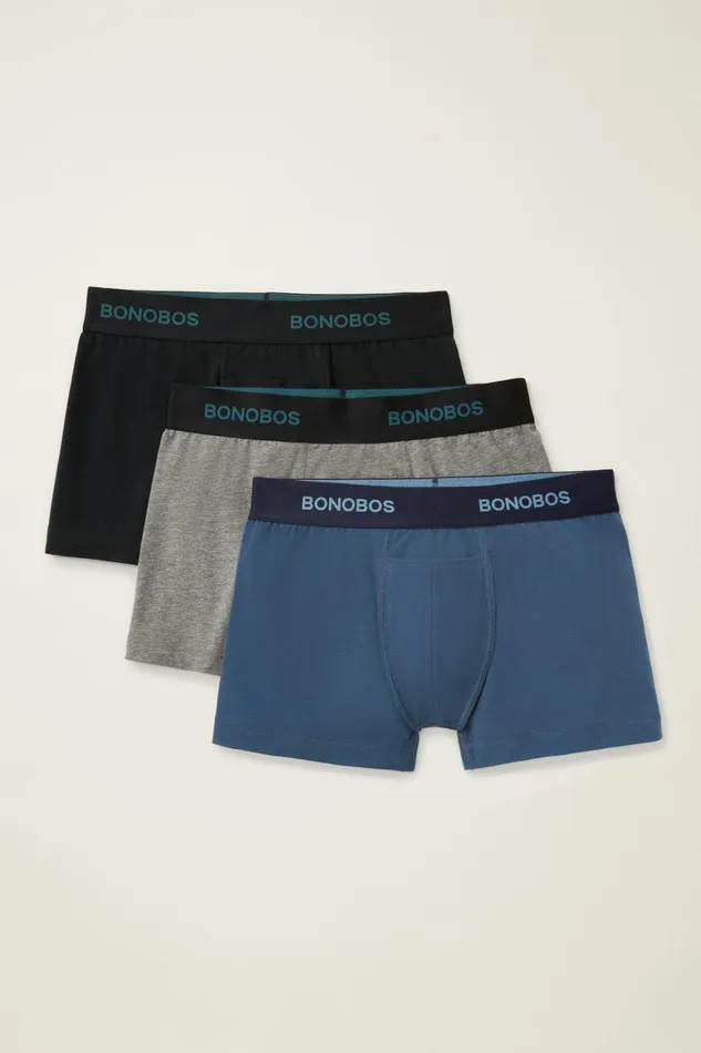 Men Supersoft Underwear 3Pack Black Grey Blue Bonobos Socks and Underwear