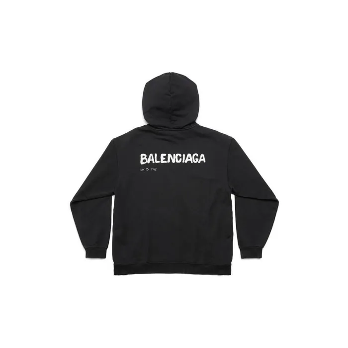 Men Sweatshirts and Hoodies Balenciaga Handdrawn Balenciaga Hoodie Medium Fit In Black
