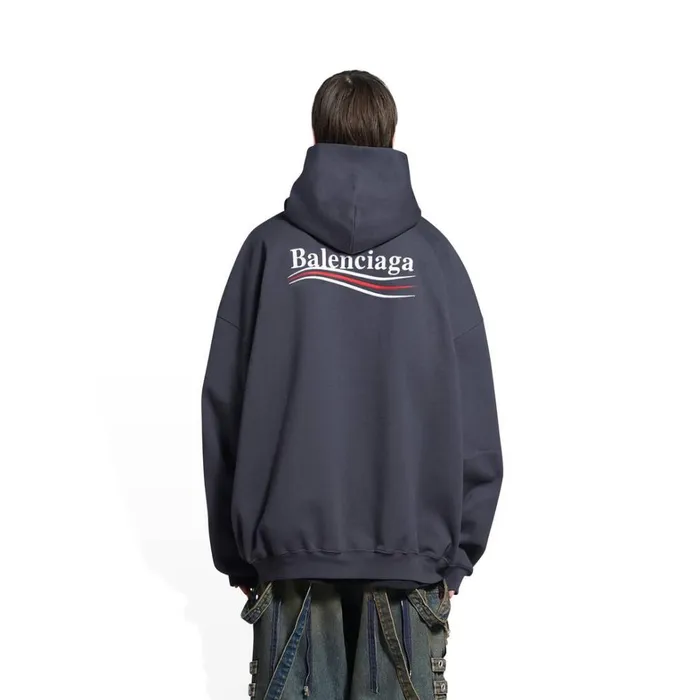 Men Sweatshirts and Hoodies Balenciaga Political Campaign Hoodie Large Fit In Grey