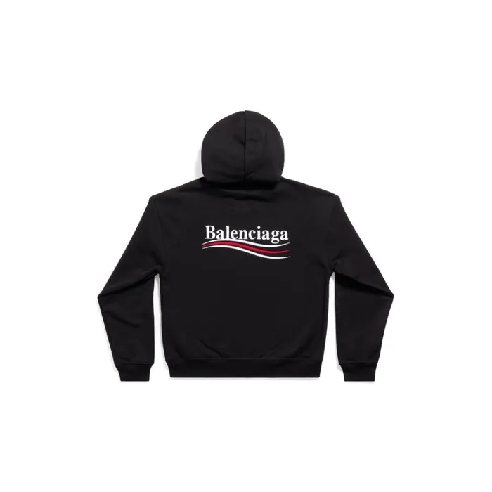 Men Sweatshirts and Hoodies Balenciaga Political Campaign Shrunk Zipup Hoodie Small Fit In Black