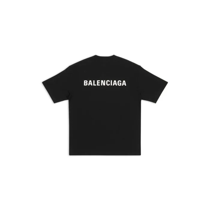 Men Tshirts Balenciaga Logo Tshirt Medium Fit In Black