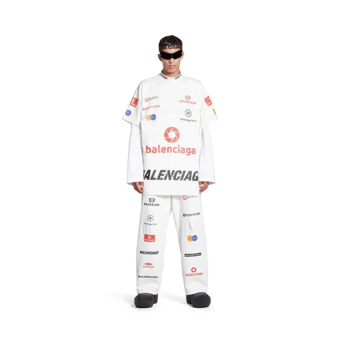 Men Tshirts Balenciaga Top League Tshirt Oversized In White