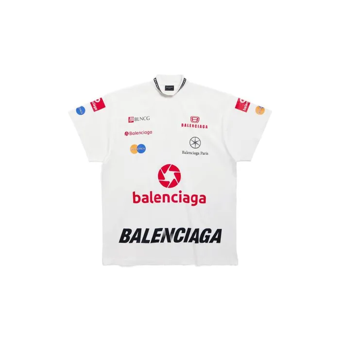 Men Tshirts Balenciaga Top League Tshirt Oversized In White