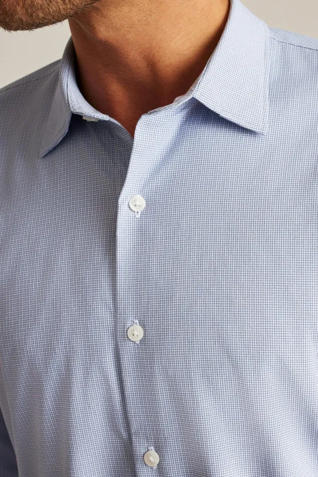 Men Tech Button Down Shirt Lilac Lombard Plaid Bonobos Casual Shirts