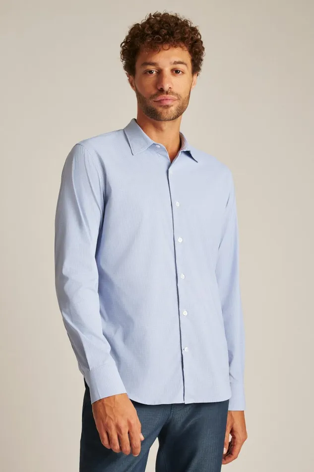 Men Tech Button Down Shirt Lilac Lombard Plaid Bonobos Casual Shirts