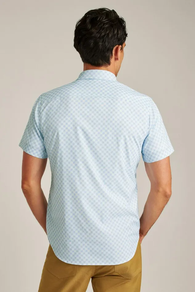 Men Tech Short Sleeve Shirt Galaxy Blue Sunflower Geo Bonobos Short Sleeve Shirts