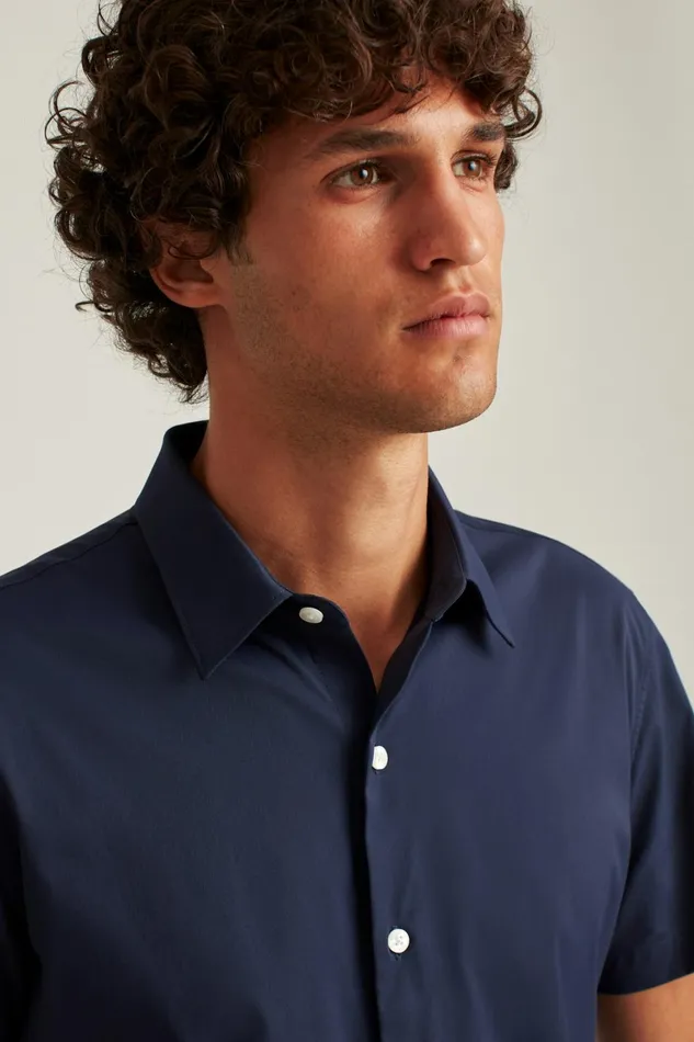 Men Tech Short Sleeve Shirt Navy Bonobos Short Sleeve Shirts
