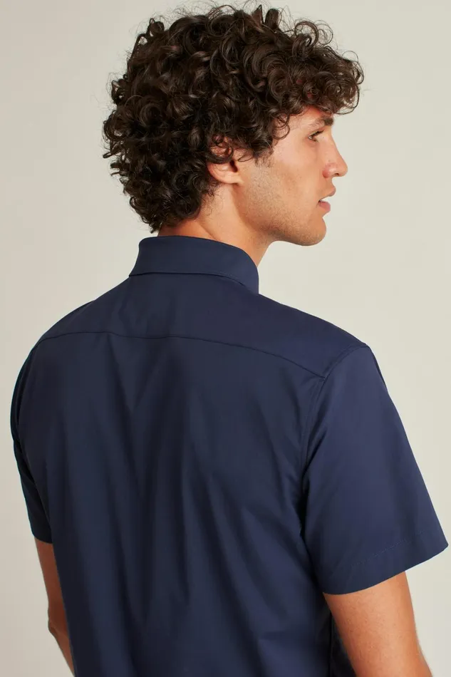 Men Tech Short Sleeve Shirt Navy Bonobos Short Sleeve Shirts