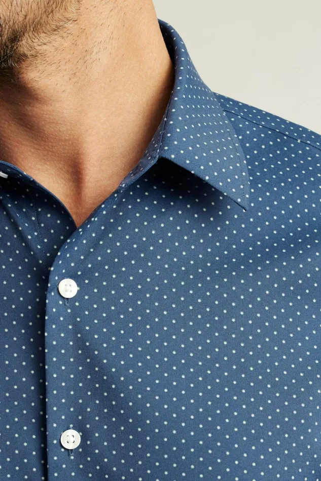 Men Tech Short Sleeve Shirt Navy Seafoam Dot Bonobos Short Sleeve Shirts