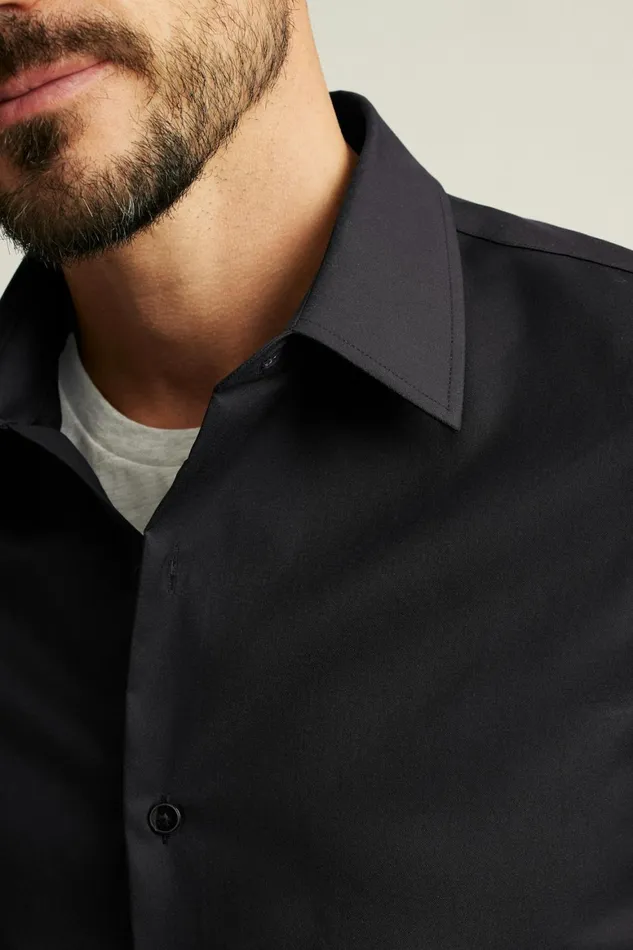 Men Tech Short Sleeve Shirt Solid Jet Black Bonobos Short Sleeve Shirts