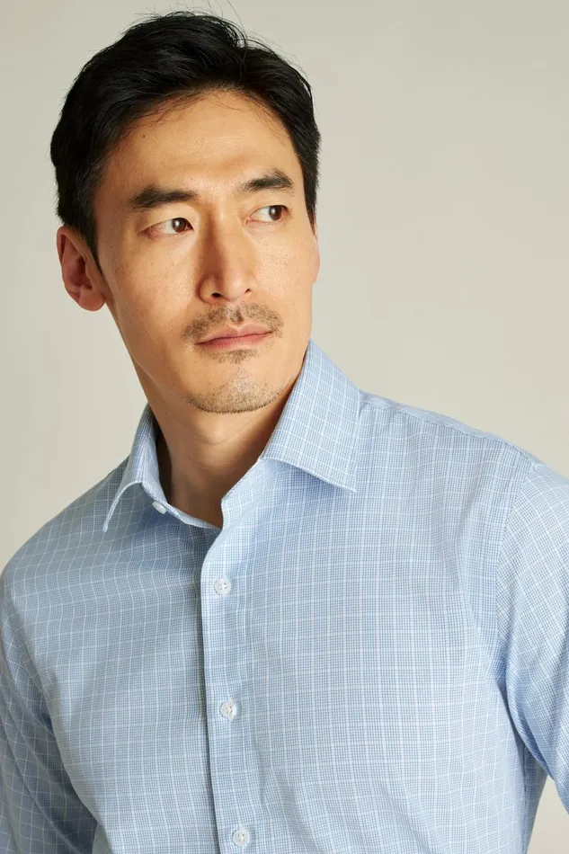 Men The Desk To Dinner Shirt Blue Edison Plaid Bonobos Business Casual Shirts