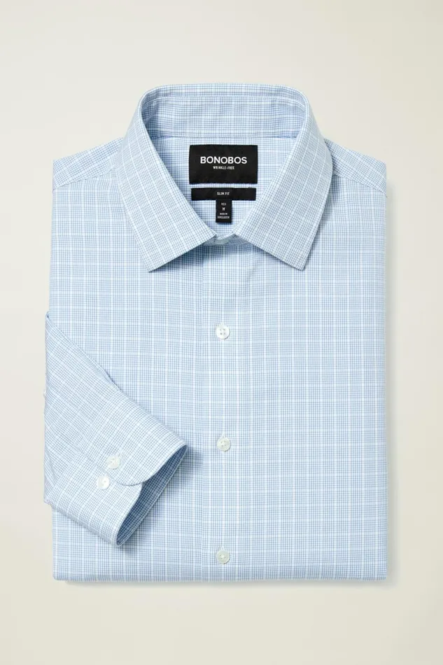 Men The Desk To Dinner Shirt Blue Edison Plaid Bonobos Business Casual Shirts