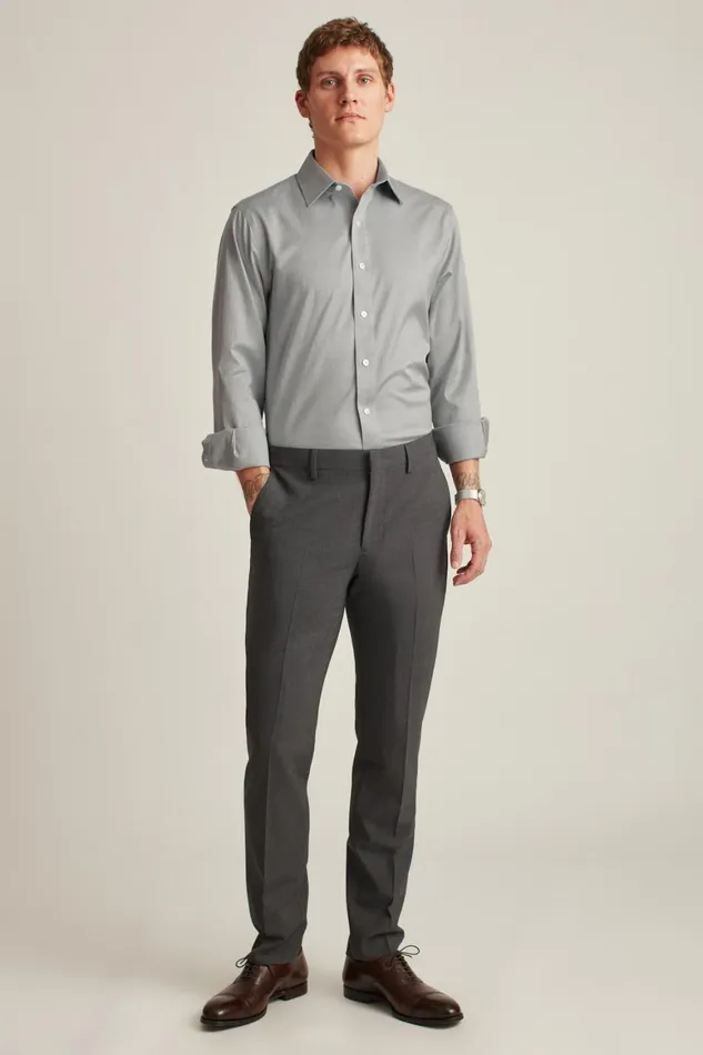 Men The Desk To Dinner Shirt Grey Herringbone Bonobos Business Casual Shirts