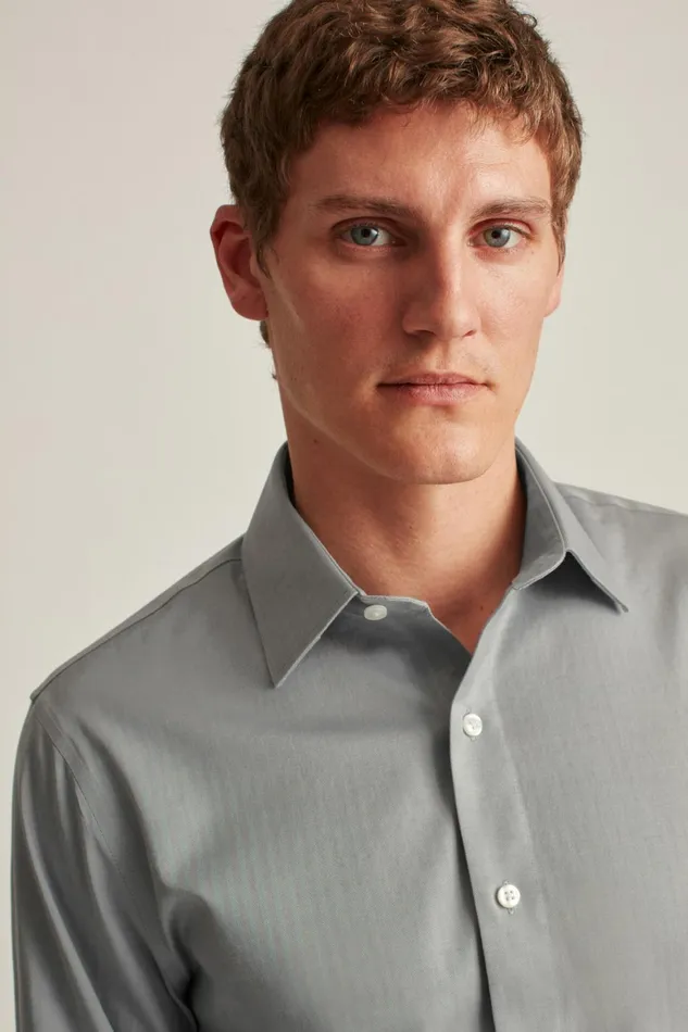 Men The Desk To Dinner Shirt Grey Herringbone Bonobos Business Casual Shirts