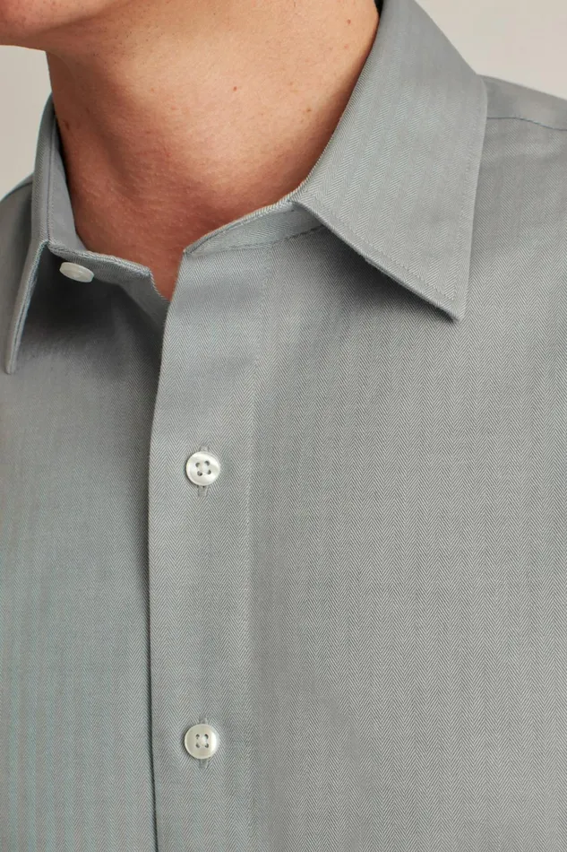 Men The Desk To Dinner Shirt Grey Herringbone Bonobos Business Casual Shirts