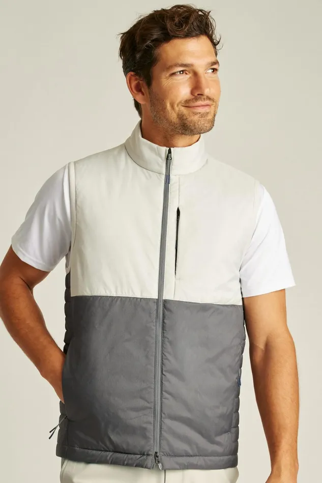 Men The Lightweight Hybrid Vest Lava Smoke Dark Grey And Lunar Rock Grey Bonobos Vests