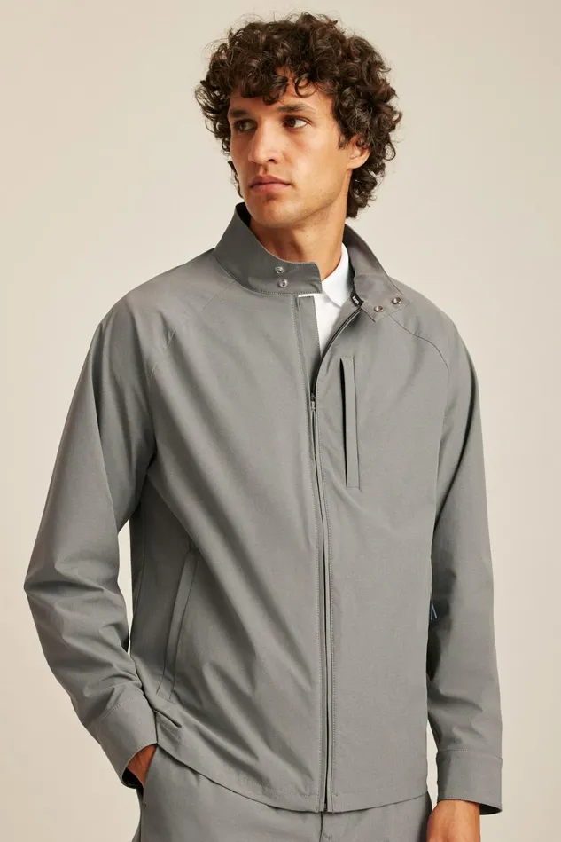 Men Tour Harrington Golf Jacket Lava Smoke Dark Grey Bonobos Golf Outerwear and Layering