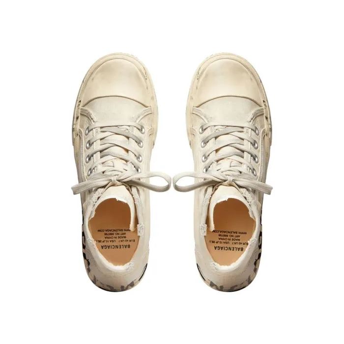Men Trainers Balenciaga Paris High Top Graffiti Trainers In White