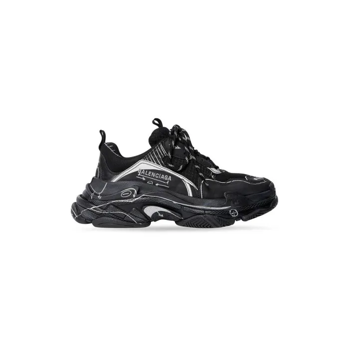 Men Trainers Balenciaga Triple S Sketch Trainers In Black