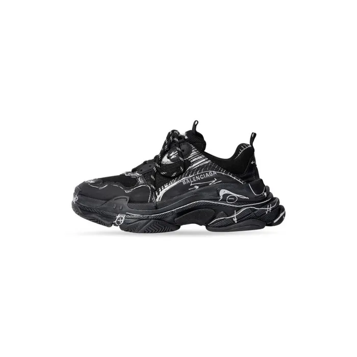 Men Trainers Balenciaga Triple S Sketch Trainers In Black