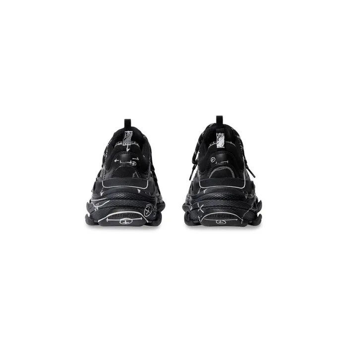 Men Trainers Balenciaga Triple S Sketch Trainers In Black