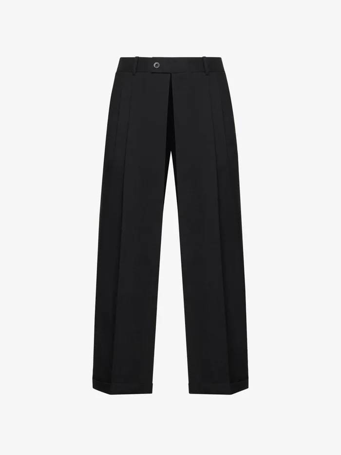 Men Trousers Alexander McQueen Slashed Tailored Trousers Black
