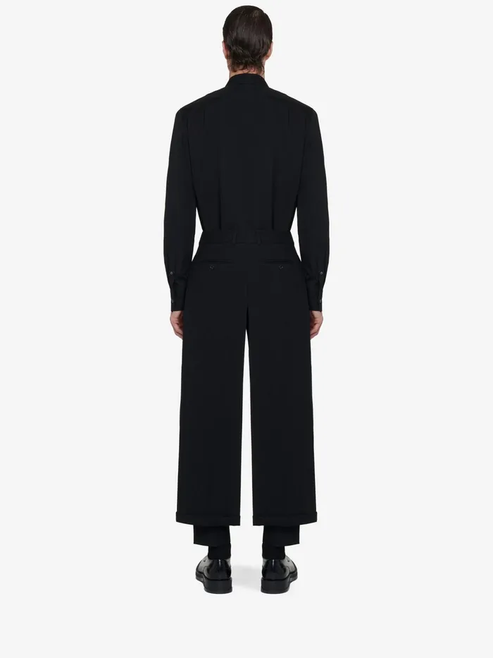 Men Trousers Alexander McQueen Slashed Tailored Trousers Black