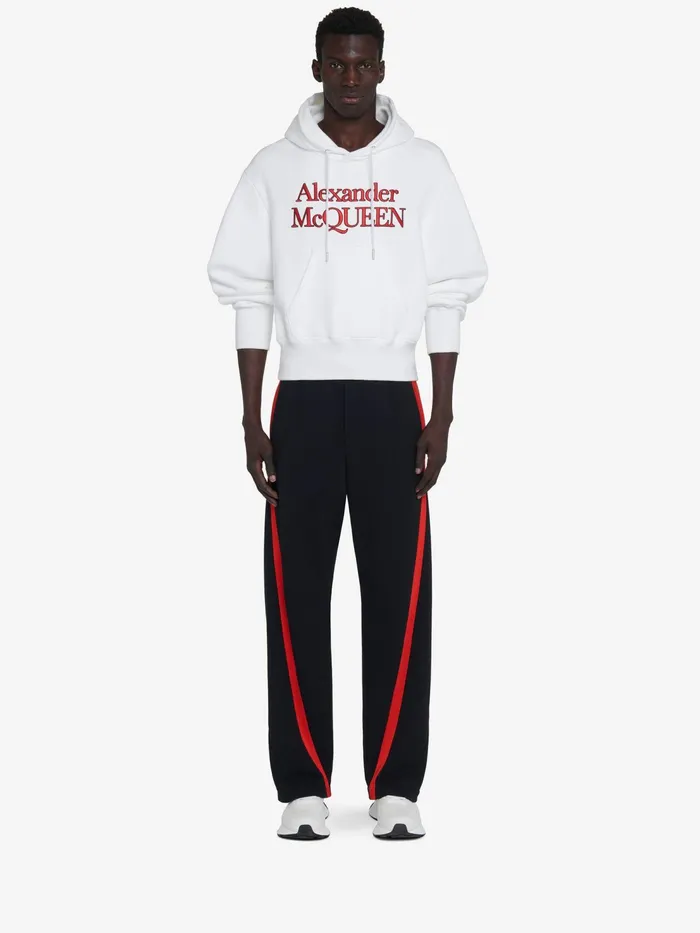 Men Trousers Alexander McQueen Twisted Stripe Joggers Black