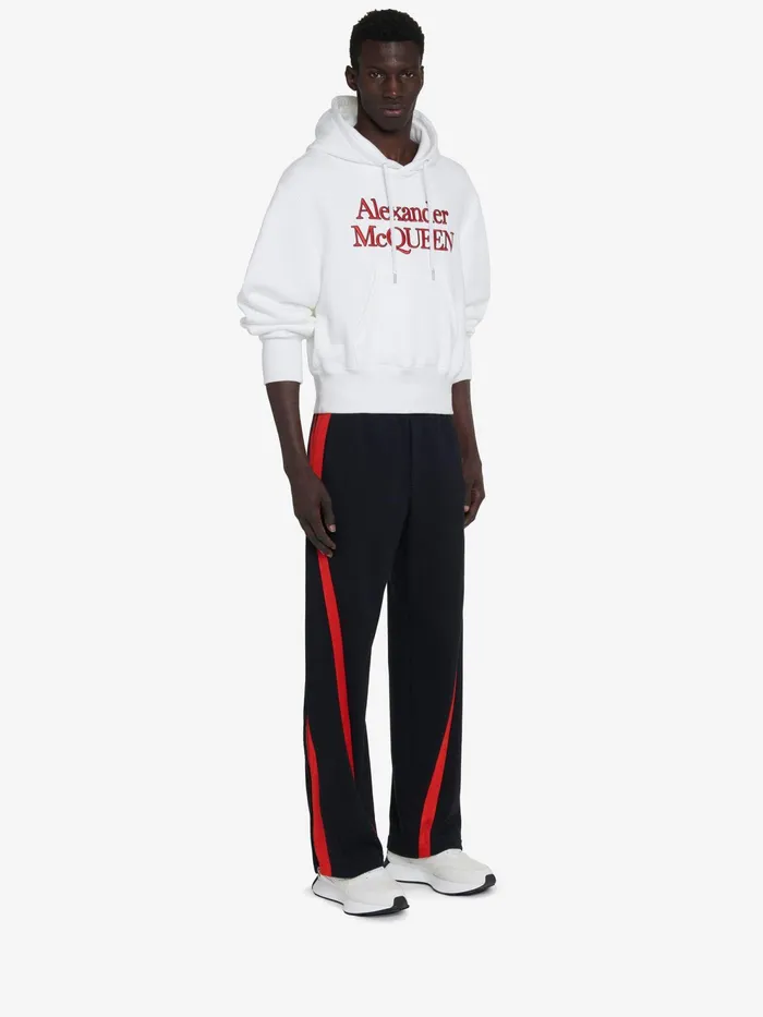 Men Trousers Alexander McQueen Twisted Stripe Joggers Black