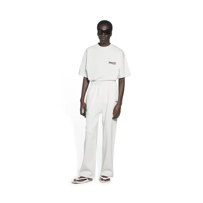 Men Trousers Balenciaga Political Campaign Jogging Trousers In White