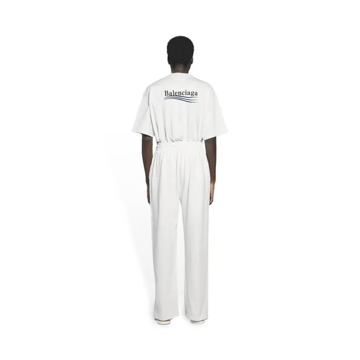 Men Trousers Balenciaga Political Campaign Jogging Trousers In White