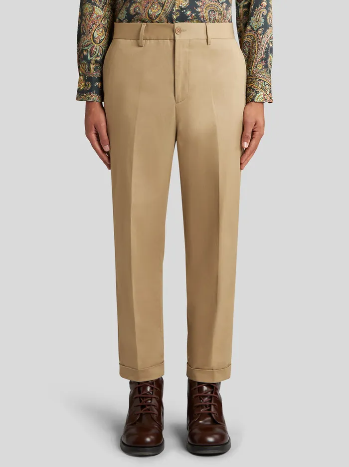 Men Trousers With TurnUp Etro Trousers