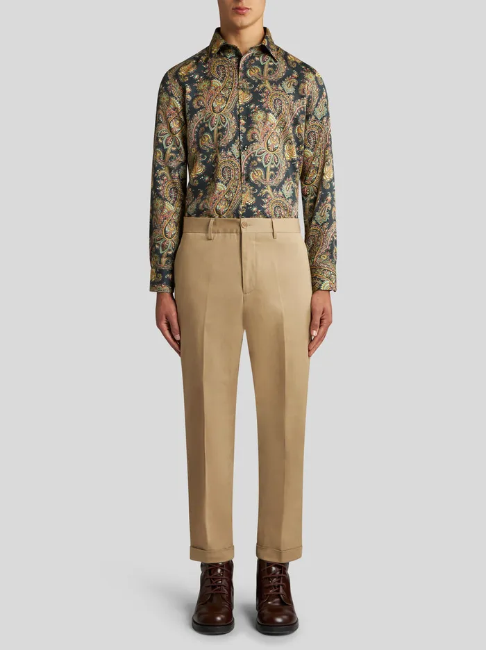 Men Trousers With TurnUp Etro Trousers
