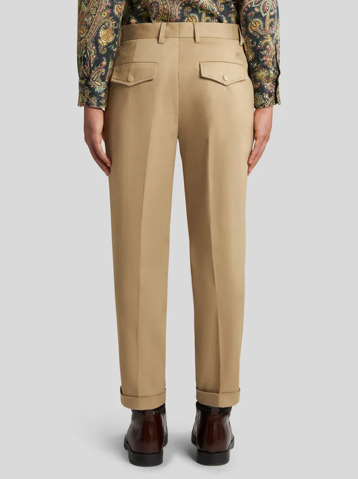 Men Trousers With TurnUp Etro Trousers