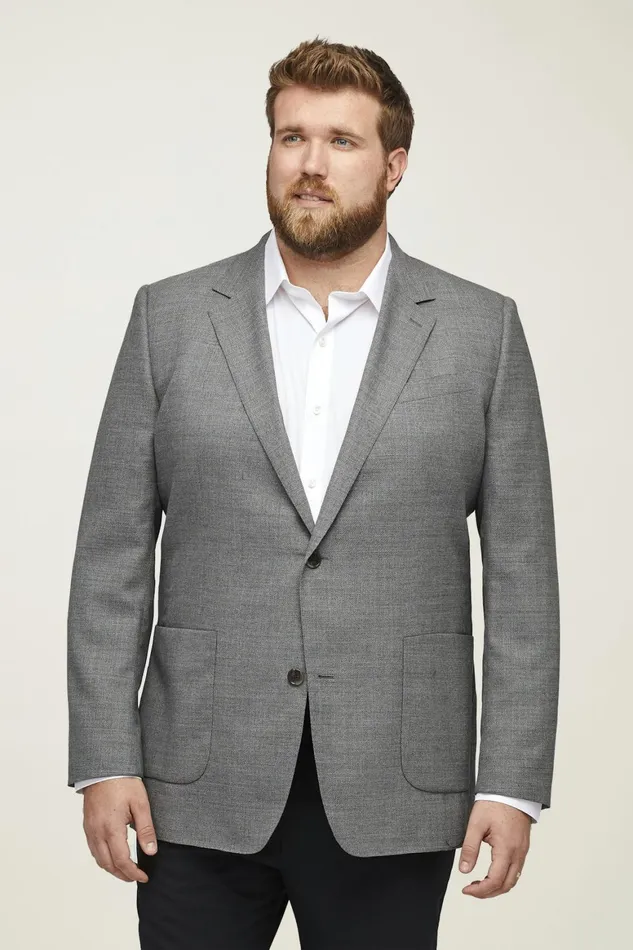 Men Unconstructed Italian Wool Blazer Extended Sizes Grey Bonobos Blazers and Sport Coats