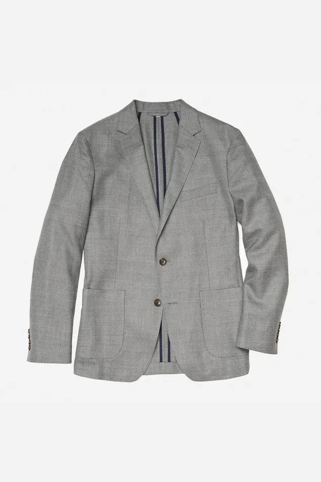 Men Unconstructed Italian Wool Blazer Extended Sizes Grey Bonobos Blazers and Sport Coats