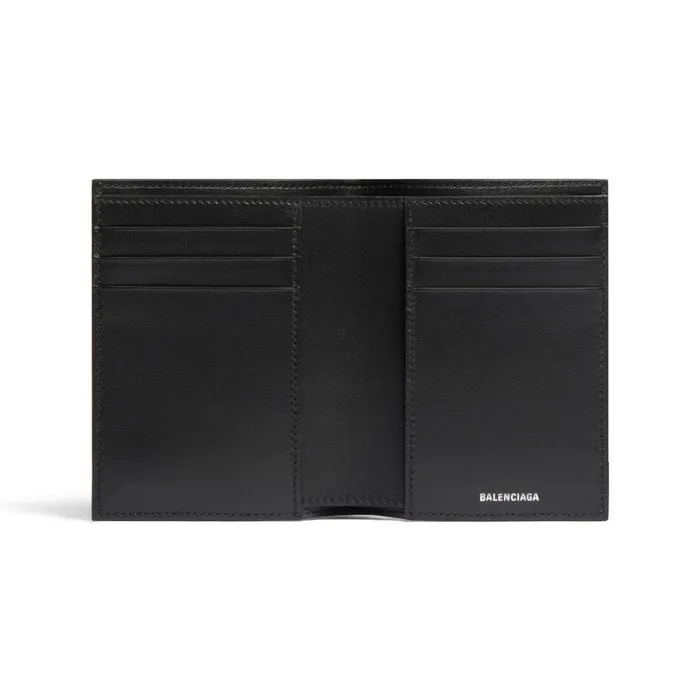 Men Wallets Balenciaga Monaco Vertical Bifold Wallet In Black