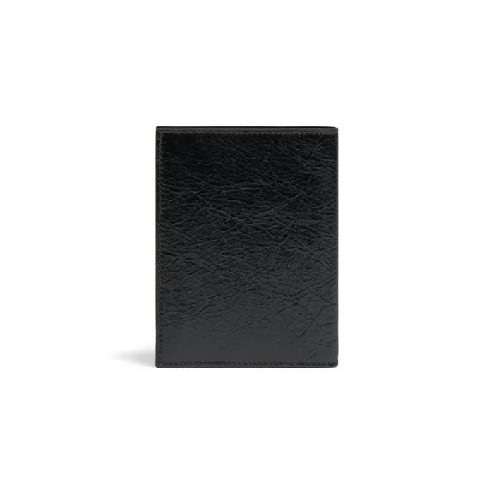 Men Wallets Balenciaga Monaco Vertical Bifold Wallet In Black