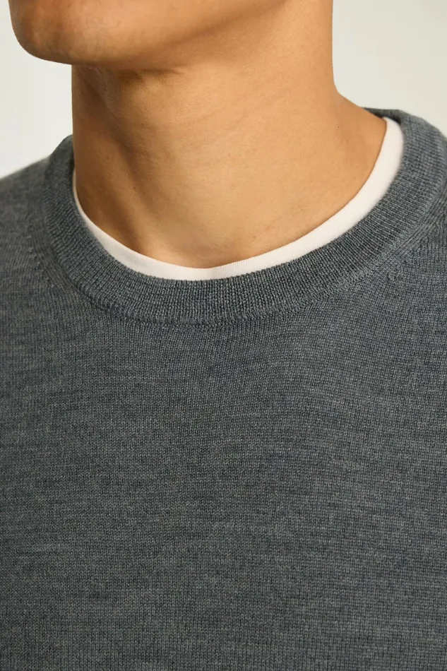 Men Washable Merino Crew Neck Sweater Charcoal Grey Bonobos Crew and VNeck Sweaters