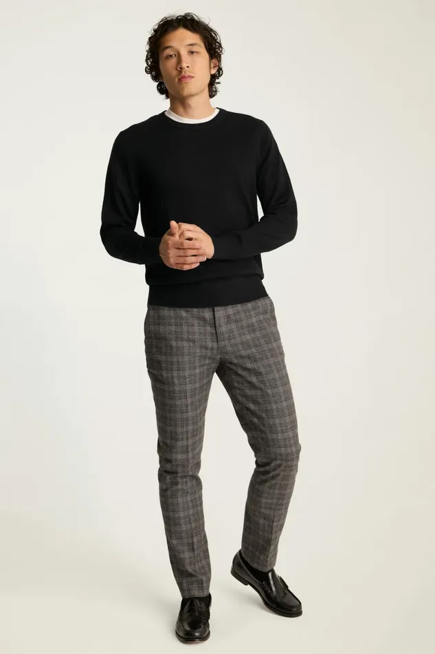 Men Washable Merino Crew Neck Sweater Jet Black Bonobos Crew and VNeck Sweaters Men Washable Merino Crew Neck Sweater Jet Black Bonobos Crew and VNeck Sweaters