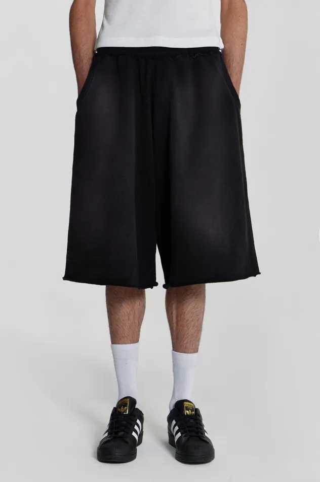 Men Washed Black Colossus Jersey Shorts Jaded London Joggers and Sweatpants