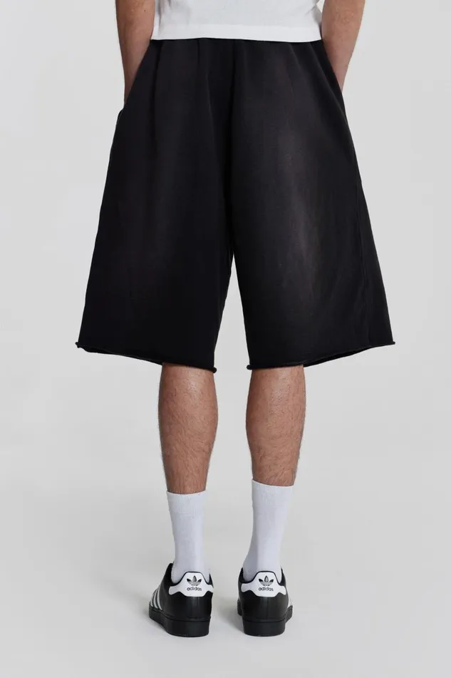 Men Washed Black Colossus Jersey Shorts Jaded London Joggers and Sweatpants