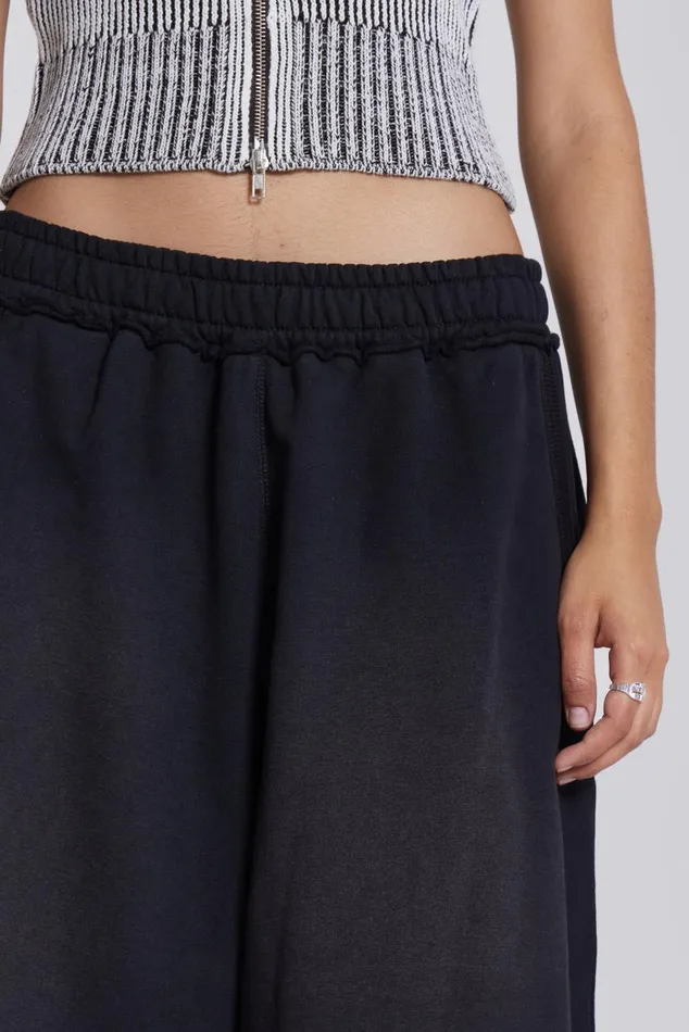 Men Washed Black Colossus Jersey Shorts Jaded London Joggers and Sweatpants