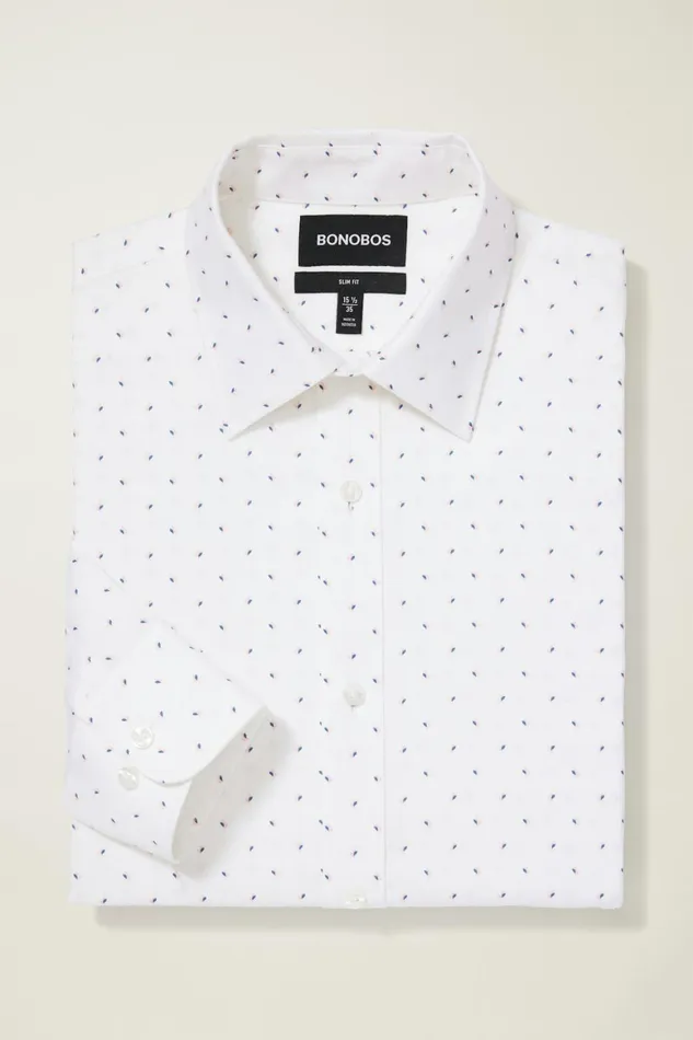 Men Weekday Warrior Dress Shirt White Petal Shadow Geo Bonobos Business Casual Shirts