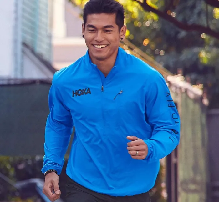 Men WindResistant Jacket Imperial Blue HOKA ONE ONE Outerwear
