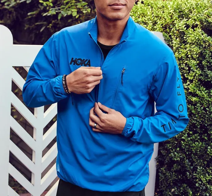 Men WindResistant Jacket Imperial Blue HOKA ONE ONE Outerwear