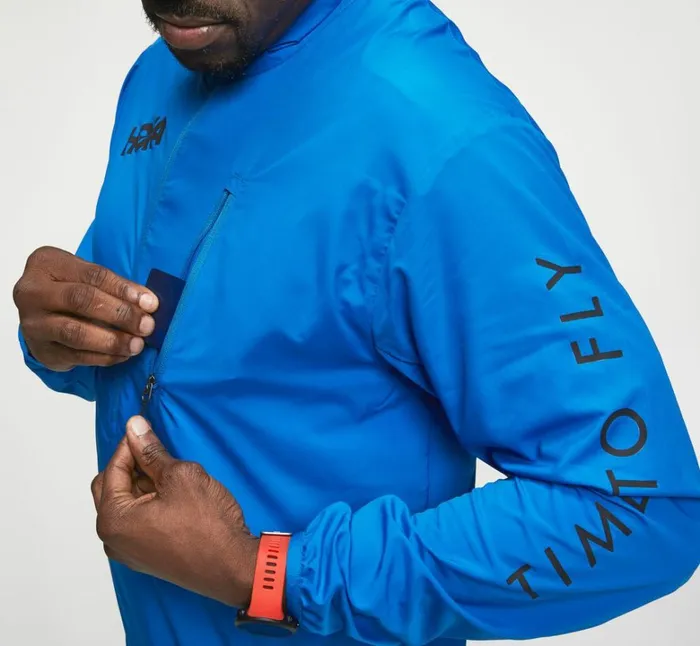 Men WindResistant Jacket Imperial Blue HOKA ONE ONE Outerwear