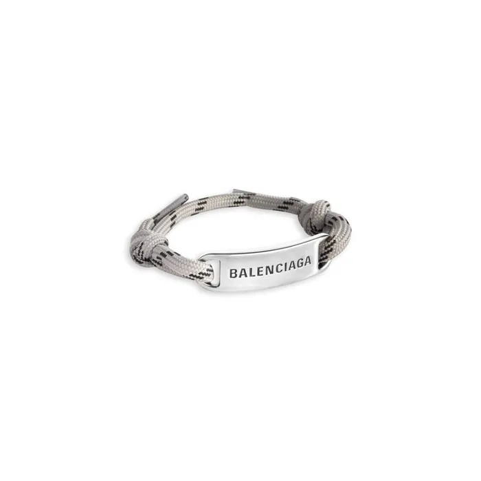 MenWomen Bracelets and Rings Balenciaga Plate Bracelet In Grey